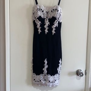 Mini Dress with Lace Accent
